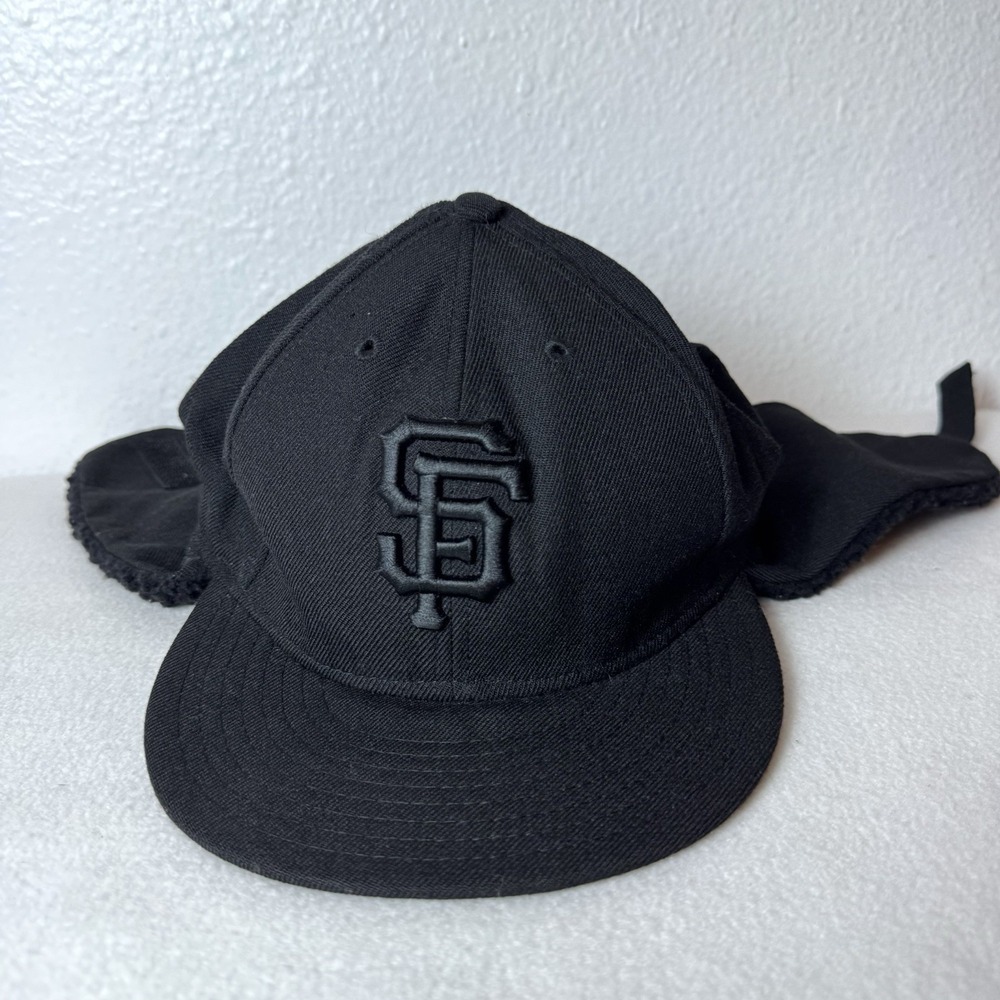 San Francisco Giants New Era 59fifty Trapper Hat Baseball Cap Ear Flaps 7 3/8